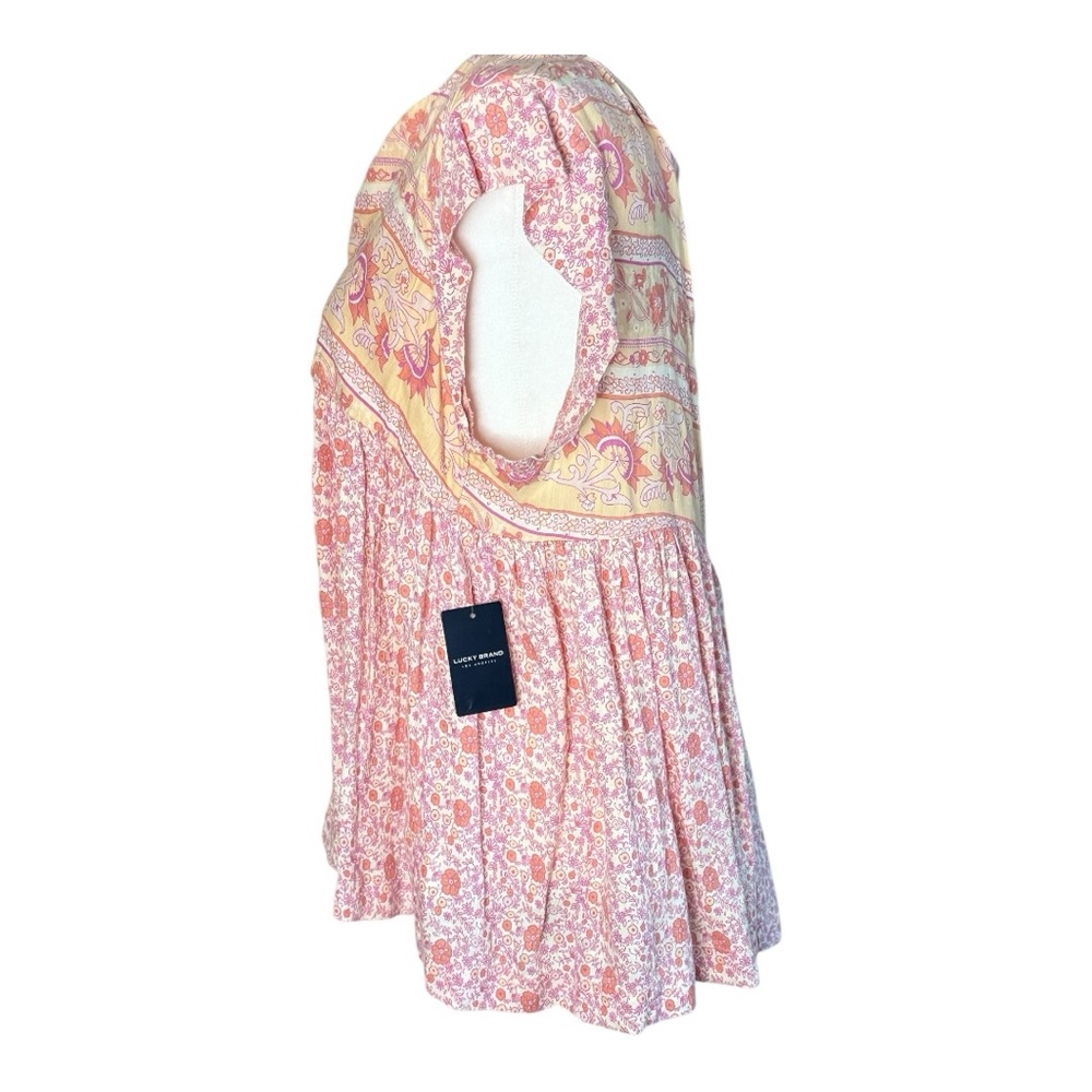 Lucky Brand Pink and Orange Floral Blouse - Picture 2 of 10
